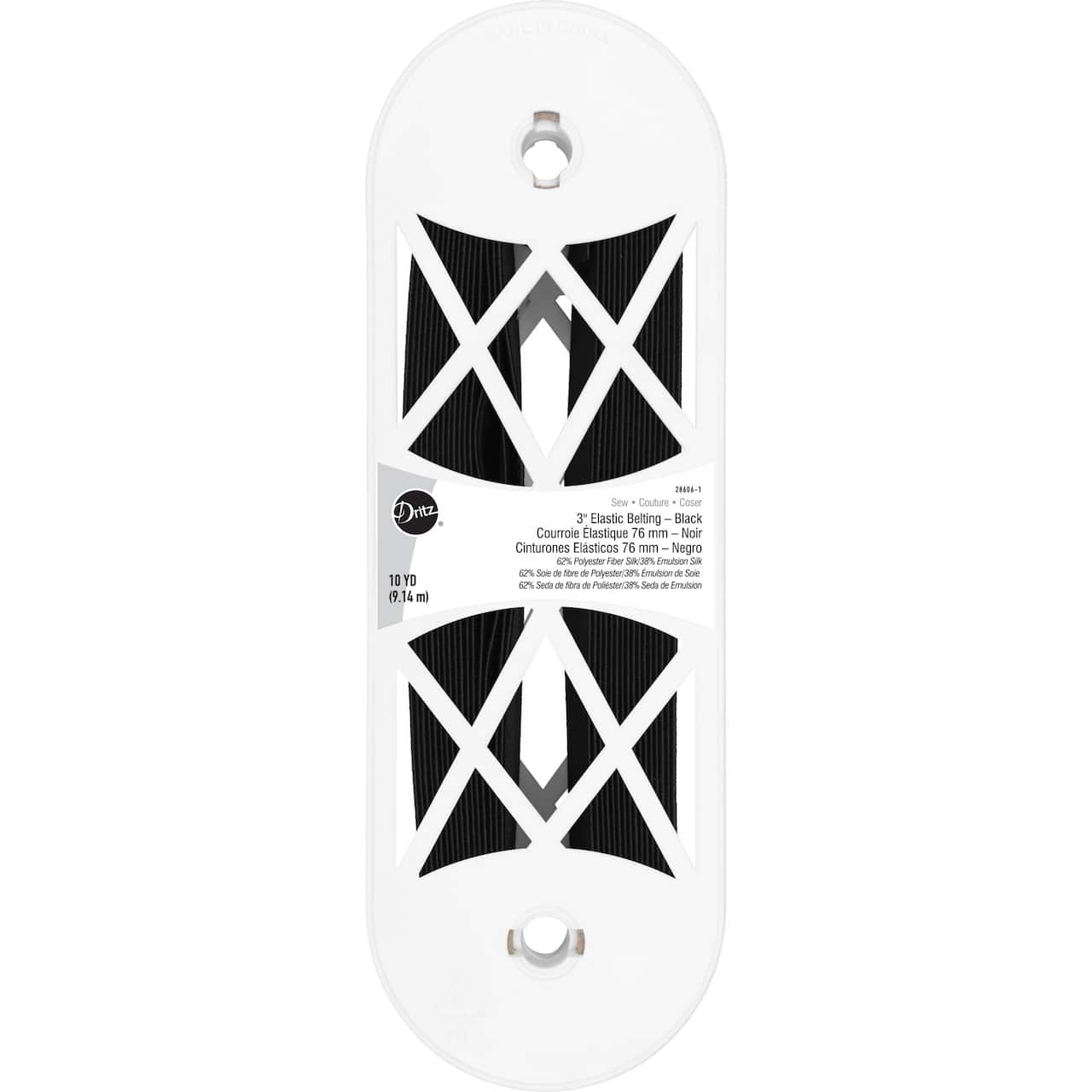 Dritz® 3" Black Elastic Belting for Straps & Handles, 10yd.